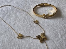 Elegant Butterfly Jewelry Set Necklace Bracelet Gift for Her