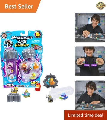 Swarms Series 3: 6-Pack Hyper Fusion Micro Beasts & Stickers for Creative Play