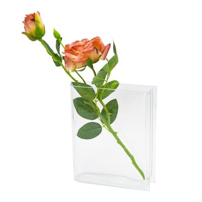 1 PC Clear Acrylic Book Vase for Flowers BookShaped Desk Aesthetic Decor
