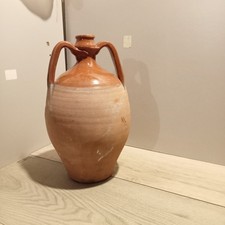 Vecchia Anfora In Terracotta Con Manici H. Cm 28
