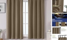 Sally Blackout Curtains for Bedroom 63 Inch 40"W x 63"L Pack of 2 Taupe