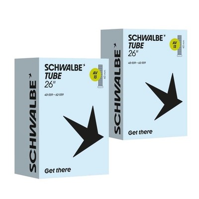 2x Schwalbe Schlauch NR.13 AV 26'' (40/62-559) AV13 Schraderventil Autoventil