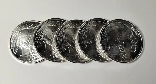 5x CNT Minting 1 oz Silver Rounds .9999 fine silver - 5 oz total