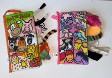 Anne Wilkinson Jellycat Farm / Pony Tails Crinkle Learning Soft Book ToyLot of 2