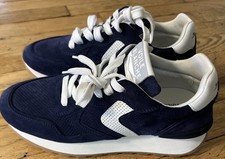 NEW VOILE BLANCHE Suede Sneakers in NAVY Blue- White Size 39 EURO 9 US