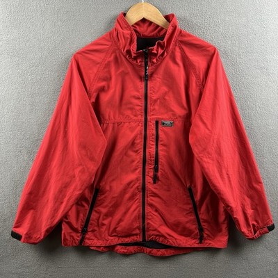 Vintage LL Bean Windbreaker Jacket Kids XL Red Lightweight Anorak Hiking Camping