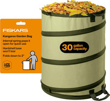 Kangaroo Collapsible Garden Bag with Heavy Duty Hardshell Bottom for Yard Waste,