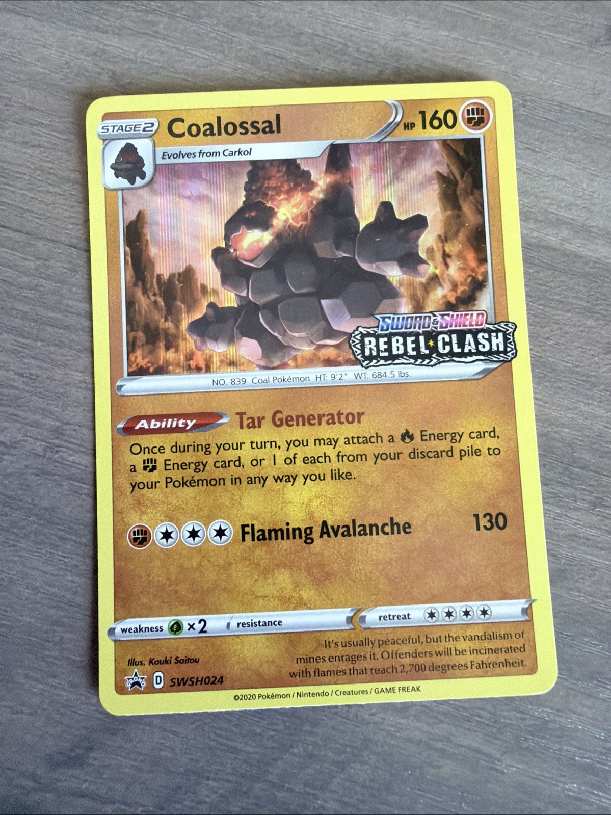 Pokemon Coalossal SWSH024 Stamped - Sword & Shield Promo Card Holo - NM