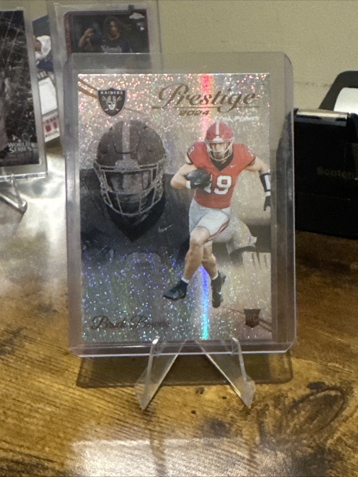 Brock Bowers 2024 Panini Prestige Galaxy Xtra Points RC #305 Raiders