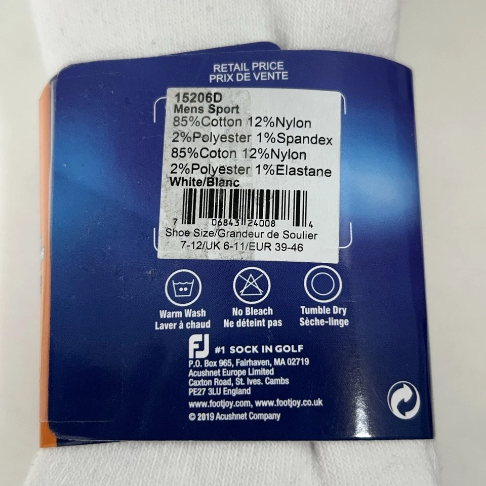 Calcetines al tobillo FootJoy Golf Comfort SOF para hombre talla 7-12 multicolor 9 pares NUEVO Foto 2 de 4