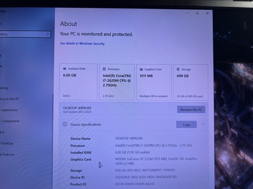 Dell XPS L502X Laptop i7-2620M 6GB RAM 700GB HDD Blu-ray NVIDIA GT 525M - Picture 5 of 23