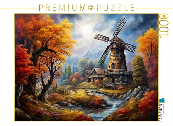 Calvendo Puzzle Windmill In Fall | 1000 Pieces, Finished Size 25.2 × 18.9 In (64-image
