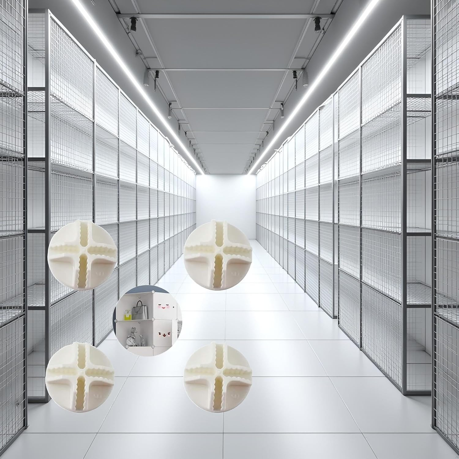 20 Pcs White Wire Cube Connectors Wire Grid Cube Connectors for Modular Closet S