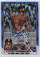 2023 Topps Chrome Rookie Blue RayWave Refractor 13/150 David Hensley Auto 13lw