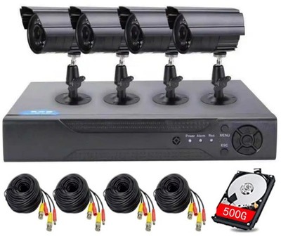4CH DVR Wired CCTV Security System with 4pcs 1080P Metal Waterproof Surveilla...