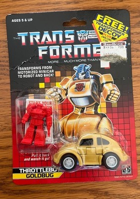 Transformers Original G1 1986 Throttlebot Goldbug with Decoy Sealed