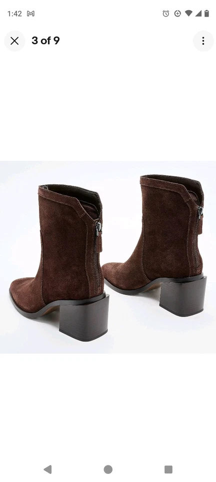 Botas Vince Camuto Kortimy para mujer 7W marrón raíz cerveza gamuza eje medio  Foto 3 de 4