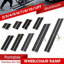 VNN Folding Aluminum Wheelchair Ramp 2/3/4/5/6/7/8/10/12 ft Mobility Ramp 800lbs