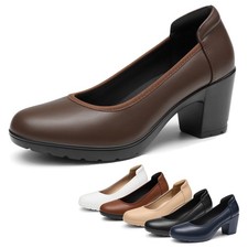 Women Dress Pumps Low Chunky Heels Daily Wear Office Dress Pumps All Day Comfort