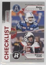 2018 Upper Deck CFL Checklist Red 52/150 Ricky Ray Trevor Harris CL #100 r6v