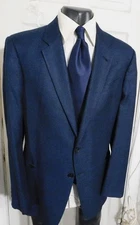 ARMANI COLLEZIONI SIZE 44R BLUE 2 BUTTON WOOL SPORTCOAT