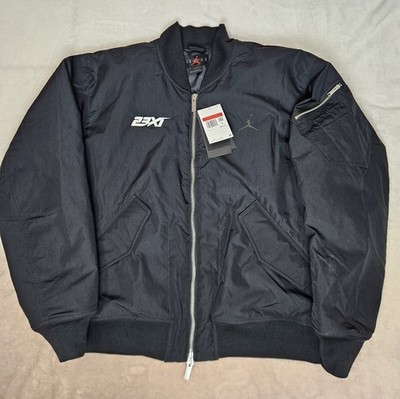 Nike Jordan Essentials Renegade Black Men's Bomber Jacket Sz L 23XI Embroidery 