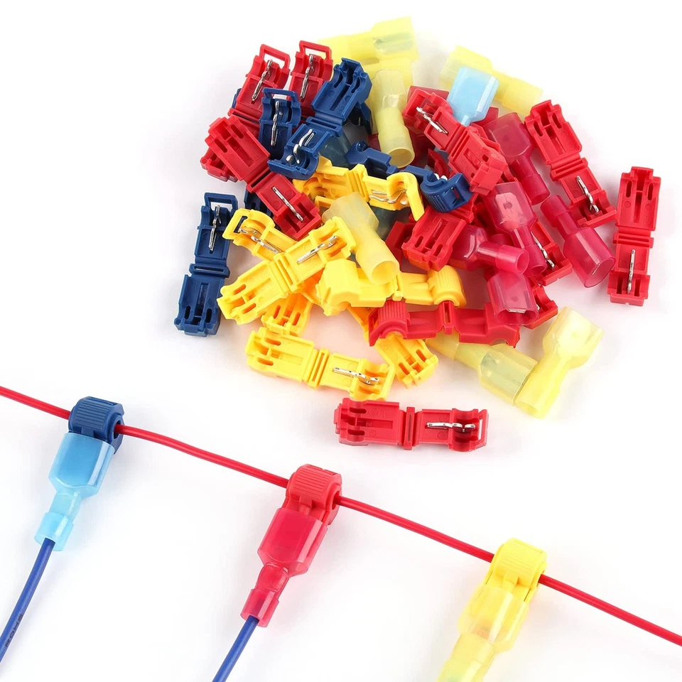 Kit de empalme rápido aislado de terminales de cable 60/480 piezas grifos en T 22-10 AWG Foto 4 de 4