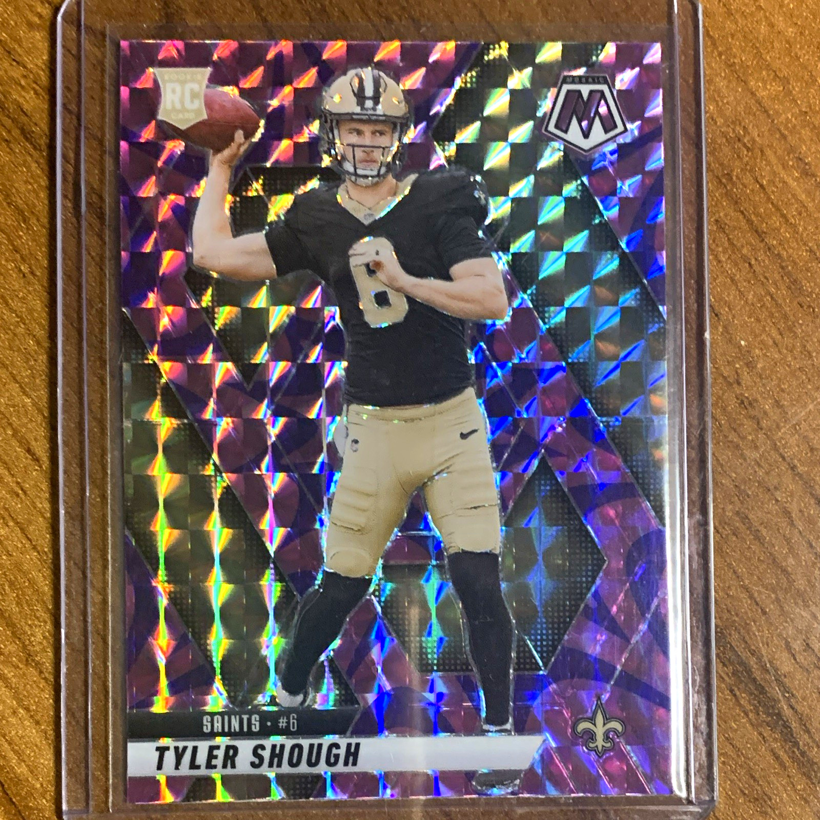 Panini 2025 Mosaic Rookies Tyler Shough RC #312 Purple Mosaic Prizm Saints