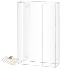 Triple Glove Box Holder Dispenser - Wall Mount or Countertop Load Open Top Clear