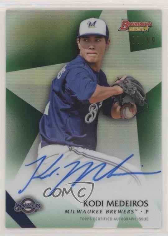 2015 Bowman's Best of 2015 Green Refractor 6/99 Kodi Medeiros #B15-KME Auto 4h5