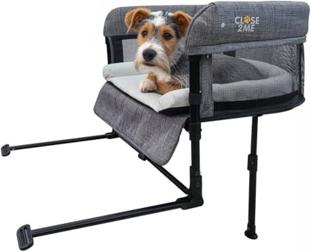 Englacha Close2me Bedside Pet Bed for Cats and Dogs, Elevated Dog Bassinet with