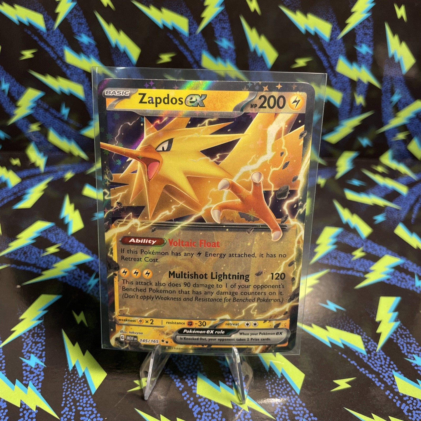 Pokemon Zapdos ex 145/165 151 Scarlet & Violet Double Rare