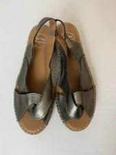 Toni Pons Enola P Espadrilles Flat Slingback Bronze Leather Sandals 39 US 8-8.5