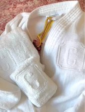 MONOGRAMMED PERSONALIZED Plush Robe with Hotel Spa Embossed Monogram