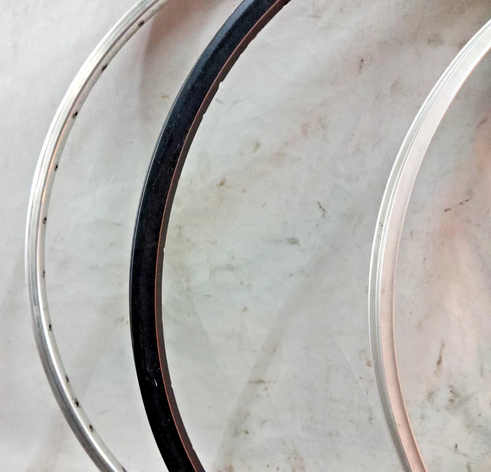 Juego de 3 llantas de bicicleta MTB Araya 26" 36S 559ISO de doble pared cubierta llanta freno café~ Foto 4 de 4