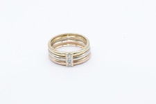 750 Goldring Tricolor mit Diamanten – 18K Gold-Ring Rosegold, Weißgold, Gelbgold