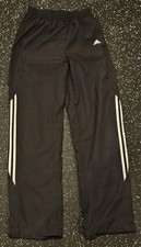 Vintage 2000s Adidas Black White 3-Stripe Track Pants Mens Size S