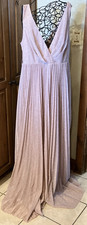 Fashion Nova long pleated Maxi dress "Always Shining" Blush shimmer Size 1X NWT