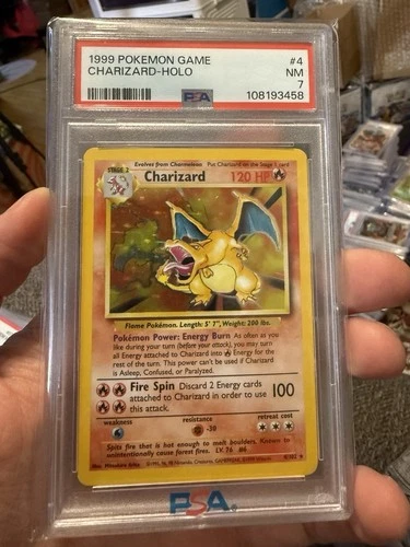 1999 POKEMON BASE SET UNLIMITED #4 CHARIZARD-HOLO PSA 7