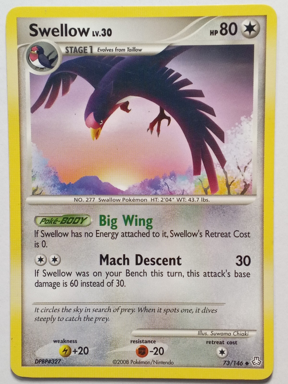 Swellow73/146 DMG - B1G1F Legends Awakened Pokemon Card - $2 Combined Shipping