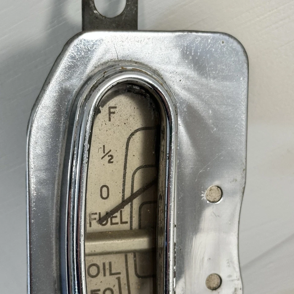 Medidor de aceite combustible cromado Lincoln Zephyr 1937-39 original OEM Foto 4 de 4