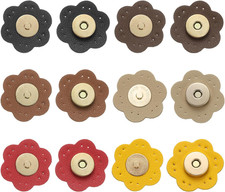 6 Pc Leather Magnetic Snaps Buttons Purse Buckle Fasteners, Multicolored Round 