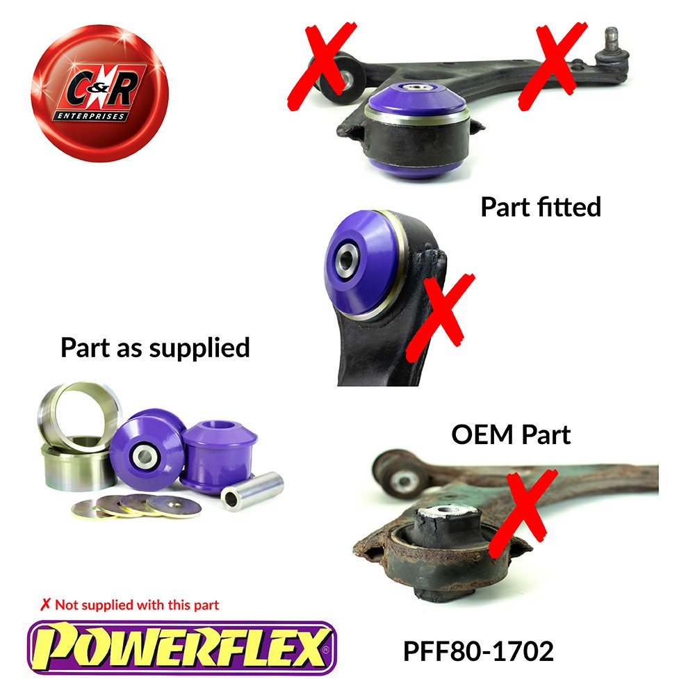 PFF80-1702 Powerflex Road Front Wishbone Rear Bushes