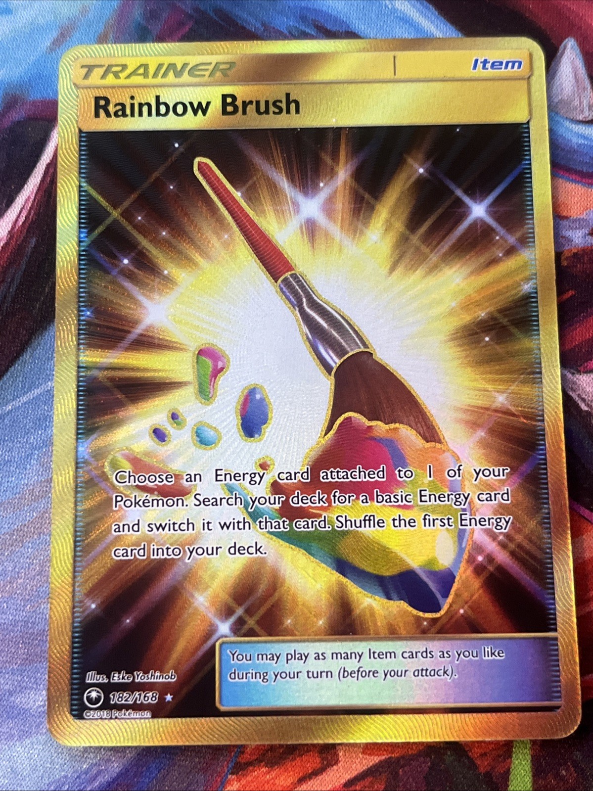 Rainbow Brush 182/168 Secret Rare Holo Near Mint Condition Celestial Storm NM
