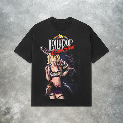Lollipop Chainsaw T-Shirt Vintage Y2K Anime Video Game Graphic Tee S-5XL