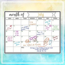Magnetic Dry Erase Whiteboard Monthly Weekly Daily Magnetic Fridge Calendar