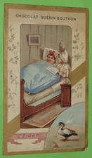 CHROMO 1890-1899 CHOCOLAT GUERIN-BOUTRON HOMMES ET OISEAUX L'EIDER