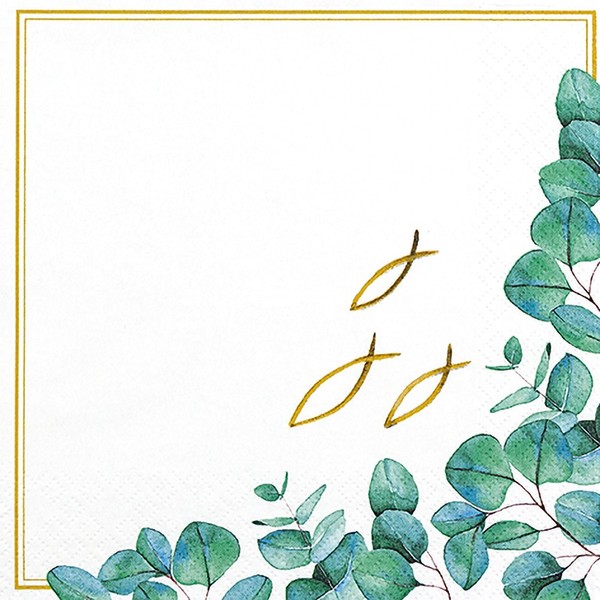 Home Fashion Serviette Fische Eukalyptus 20 Stk 33X33 Cm Tischdeko Party-image