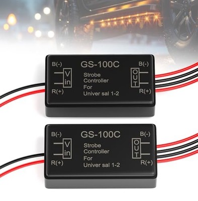  2Pcs Flash Strobe Controller 12V 24V GS-100C Auto Car Flasher Module for Tail 