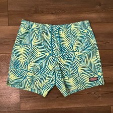 Vineyard Vines Men's L Drawstring Mesh Liner Blue Green Tropical Swim Trunks